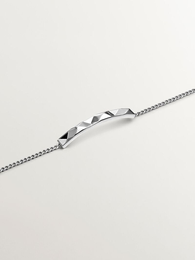 925 silver bracelet with geometric texture image number 4