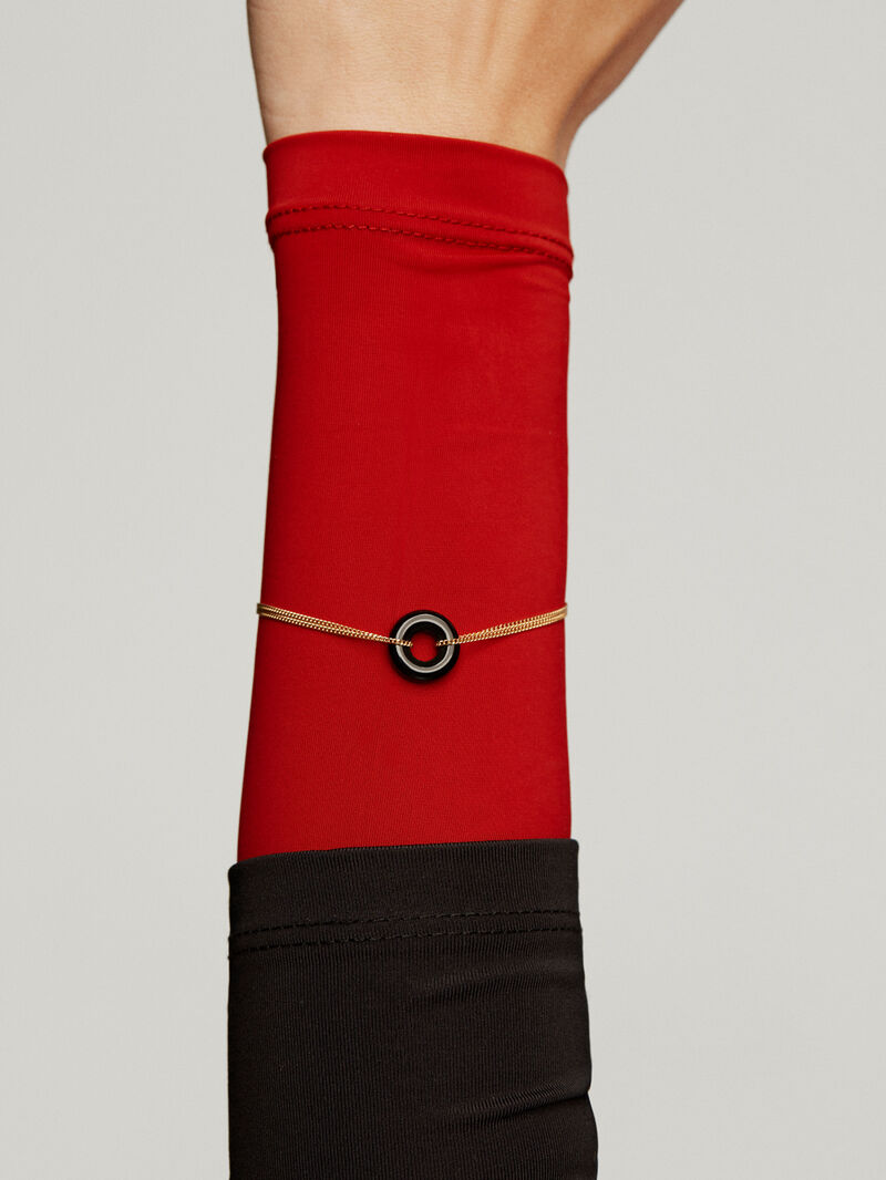 925 silver bracelet in 18k yellow gold with black ónix image number 1