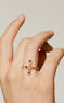 Anillo abierto cruz plata recubierta oro , J04226-02-BSN