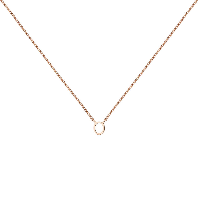 Rose gold Initial O necklace , J04382-03-O, hi-res
