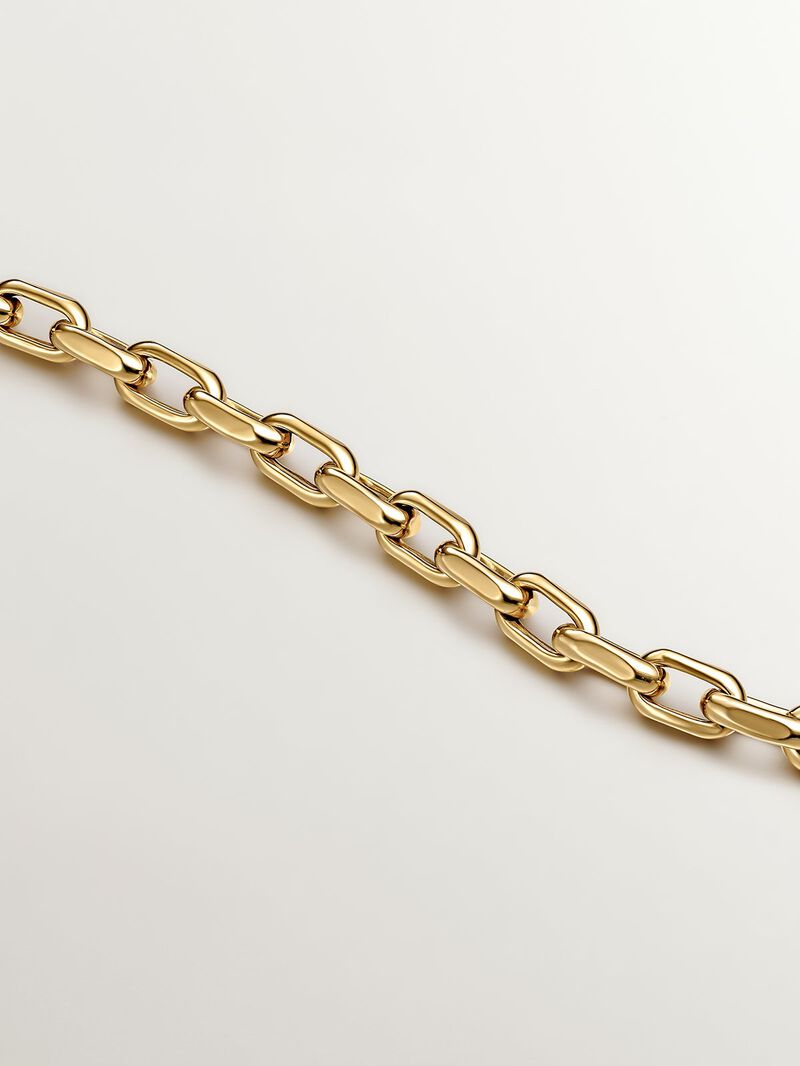 925 Silver Forza link necklace bathed in 18K yellow gold 45cm image number 2
