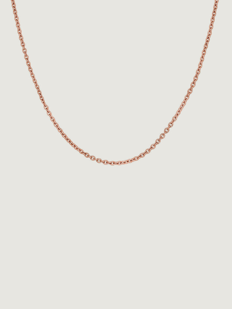 Simple 925 silver chain bathed in 18K rose gold image number 0