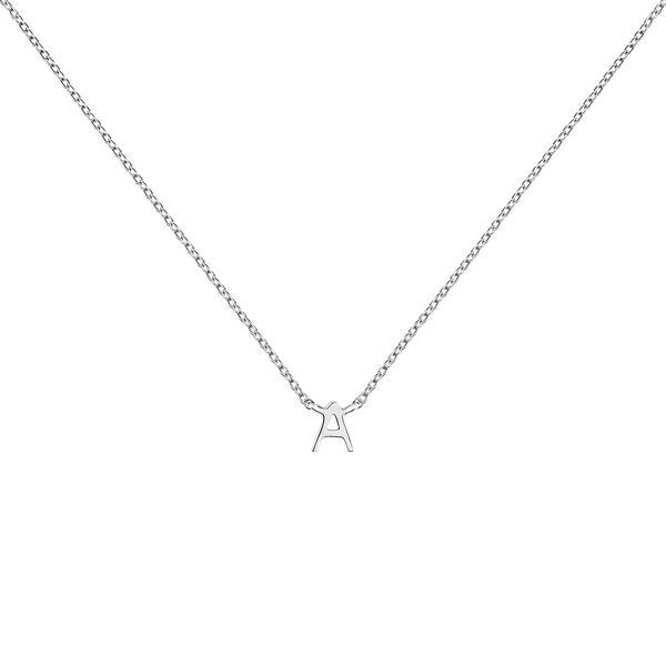 White gold Initial A necklace, J04382-01-A,hi-res