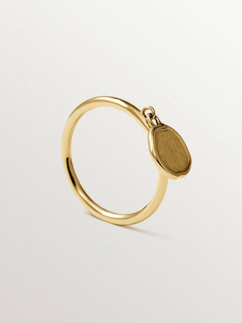 18K gold-plated 925 silver ring with hanging motif image number 4