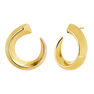Large gold plated tapered open hoop earrings , J04255-02