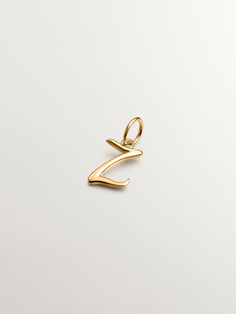 925 Silver charm bathed in 18K yellow gold with initial Z image number 0