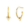 Gold plated triangle pendant hoop earrings , J03961-02