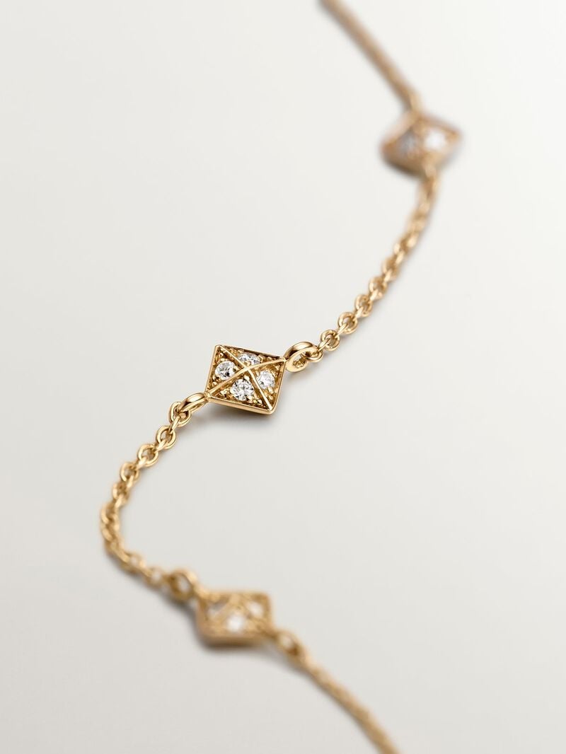 18K yellow gold bracelet with geometric shapes and diamonds image number 6
