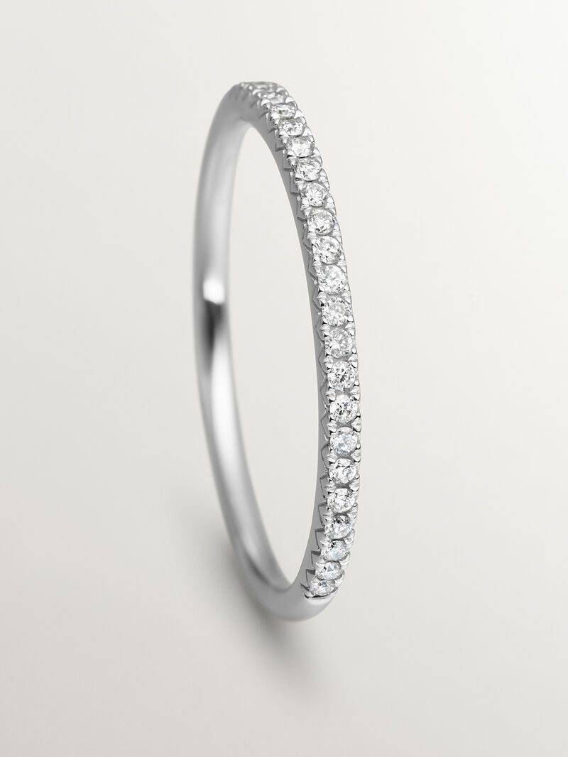 18K white gold ring with diamonds image number 4