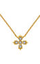 Gold necklace five diamonds 0.03 ct , J03396-02