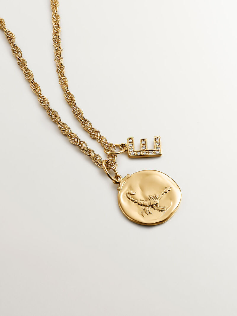 925 Silver Scorpio Charm coated in 18K yellow gold image number 4