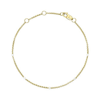 9 ct gold white enamel ball bracelet, J05015-02-WENA,hi-res