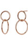 Double medium hoop earrings in 18k rose gold-plated silver , J03587-03