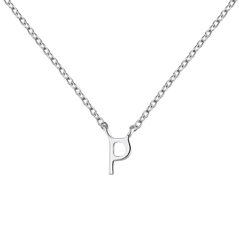 White gold Initial P necklace , J04382-01-P, mainproduct