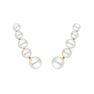 Gold plated silver pearl climbing earrings, J04735-02-WP