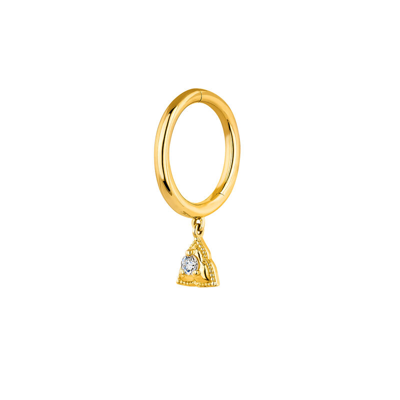 Gold triangle hoop piercing diamond 0.012 ct. , J04366-02-H, mainproduct