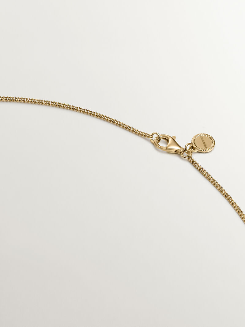 925 Silver pendant bathed in 18K yellow gold with wicker texture. image number 6