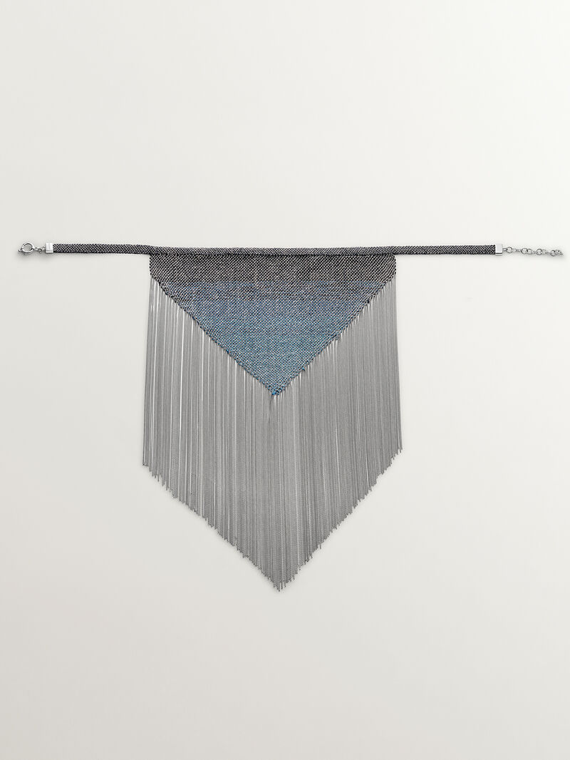 925 silver and silk mesh bandana necklace image number 5
