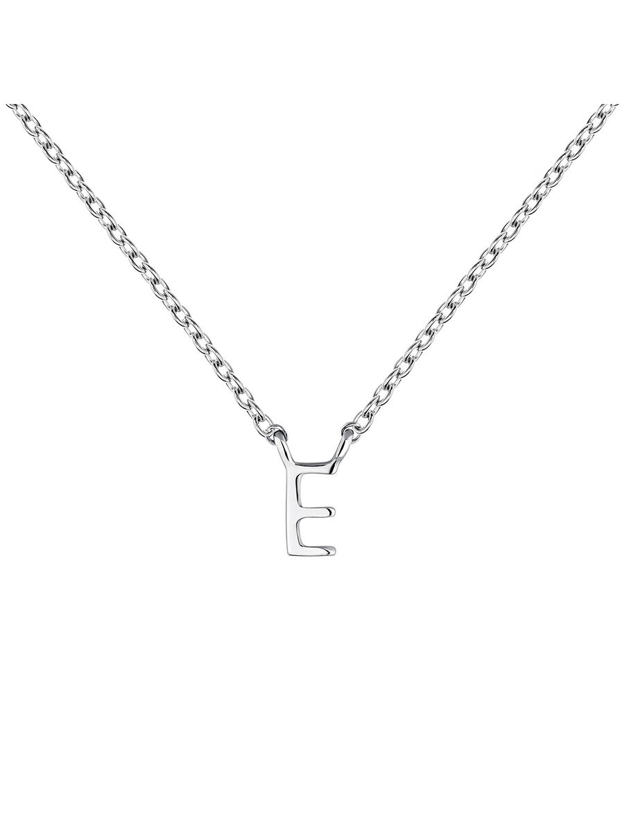 Collar inicial E oro blanco 9 kt , J04382-01-E, mainproduct