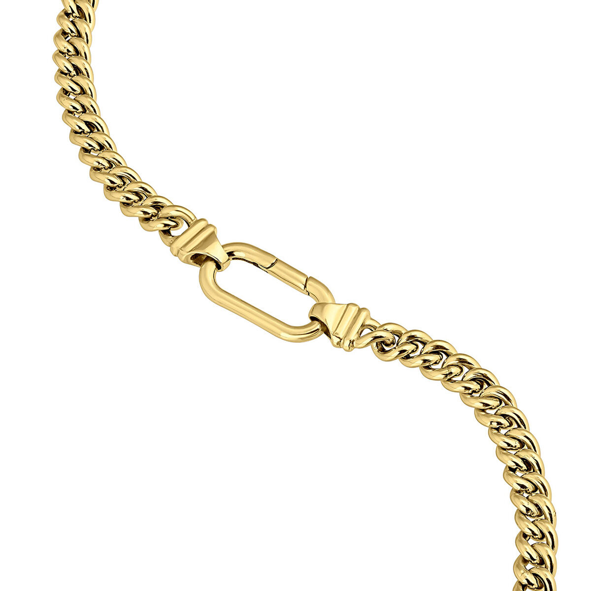Flat curb chain in 18k yellow gold-plated silver , J05339-02-45, hi-res