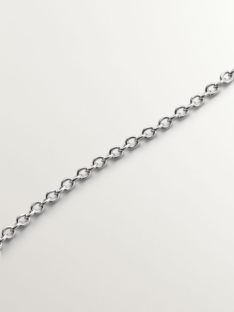 925 Silver Pendant with white topaz and border of white sapphires. image number 4