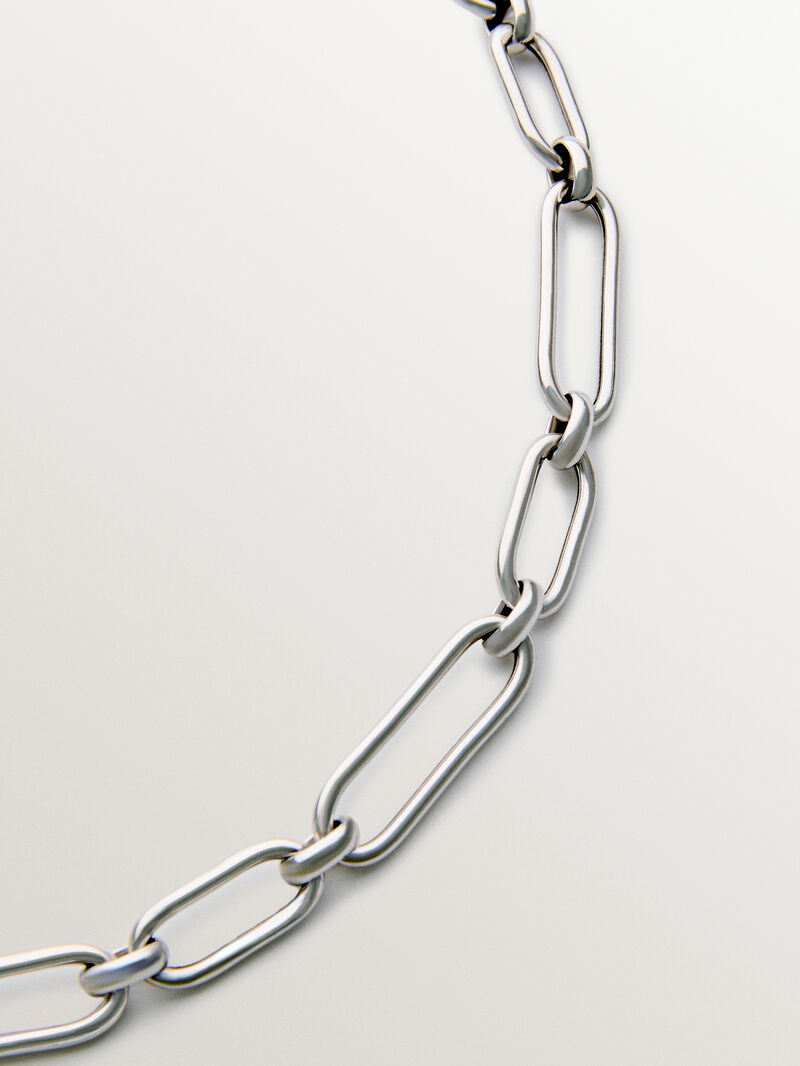 925 silver chain with rectangular links image number 2