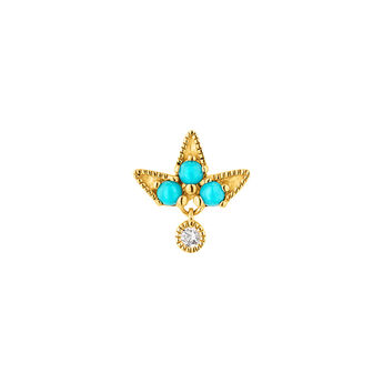 9kt gold stone motif earring, J04699-02-TQ-WS-H, hi-res