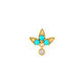 9kt gold stone motif earring, J04699-02-TQ-WS-H