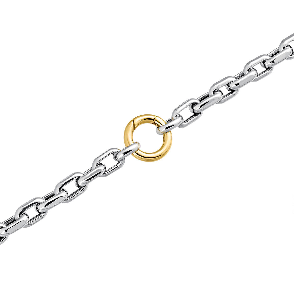 Round hinged clasp in 18k yellow gold-plated silver, J05348-02, hi-res