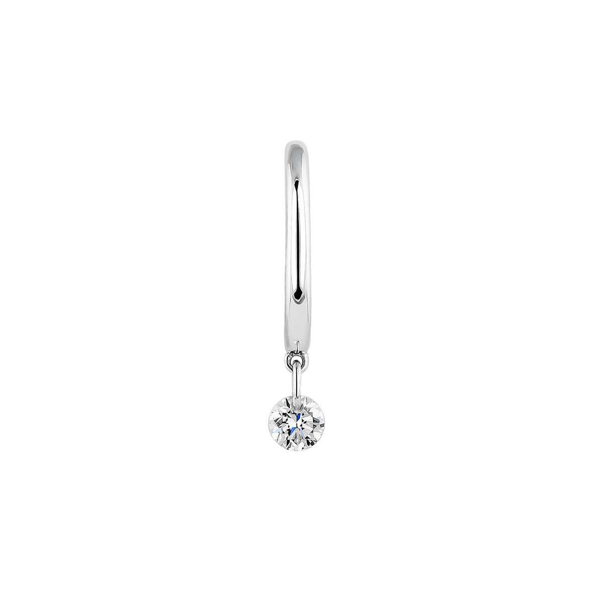 White gold diamond hoop earring , J04422-01-H, hi-res