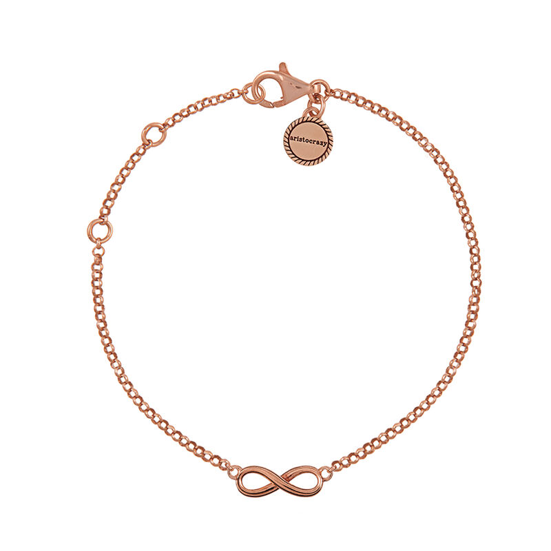 Rose gold infinity bracelet , J01246-03, hi-res