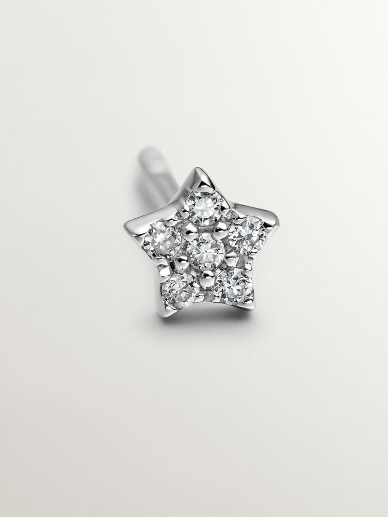 18K white gold single earring with diamonds image number 4