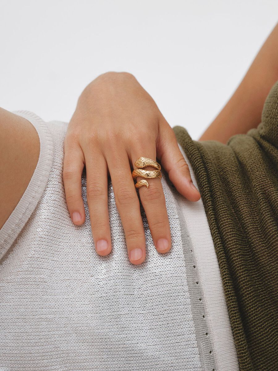 Bague serpent ouverte argent, J00305-02, hi-res