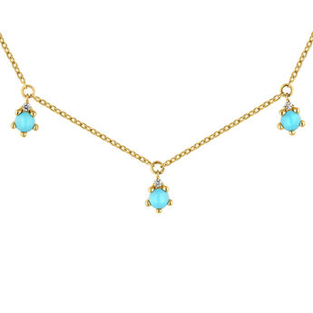 9kt gold stone necklace , J04707-02-TQ-WS, mainproduct