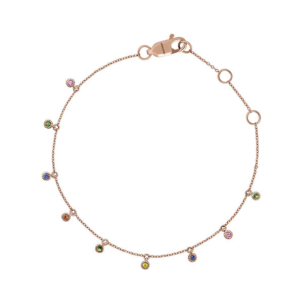 Bracelet tsavorite multicolore saphir et or rose, J04353-03-MULTI,hi-res