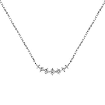 White gold 7 diamonds cross necklace 0.15 ct , J03366-01,hi-res