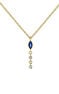 9 ct gold sapphire pendant necklace., J04983-02-BS