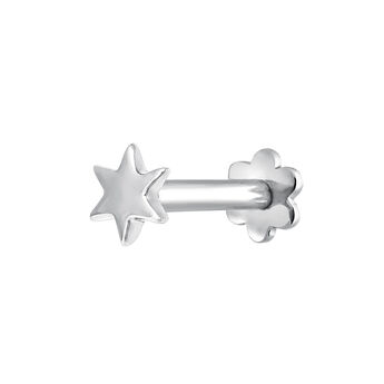 Boucle d'oreille piercing étoile or blanc , J03834-01-H, mainproduct