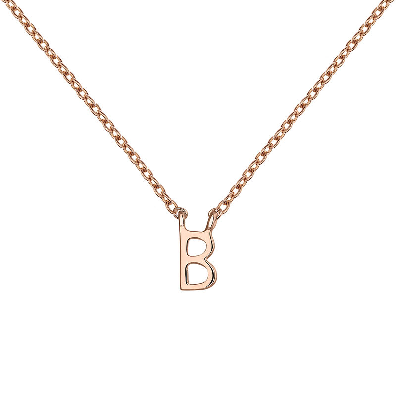 Rose gold Initial B necklace , J04382-03-B, mainproduct
