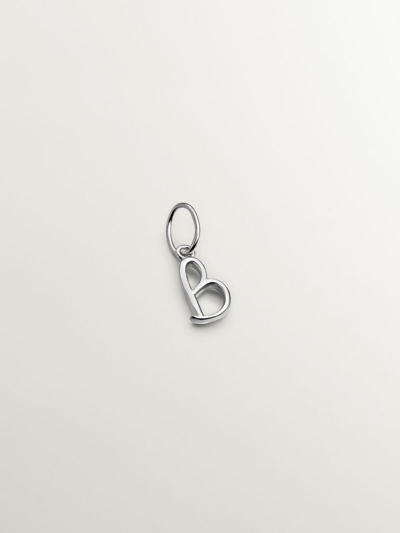 925 Silver Charm with Initial B image number 0
