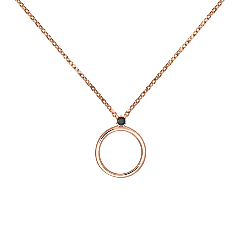 Rose gold plated spinel circle necklace, J03692-03-BSN, hi-res