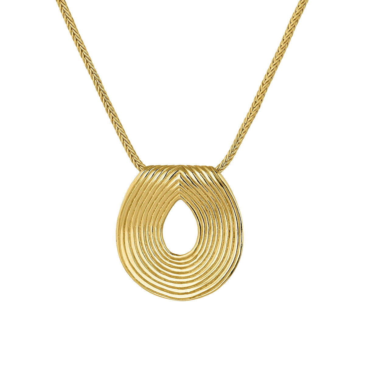 Oval-shaped, embossed pendant in 18kt yellow gold-plated sterling silver, J05212-02, hi-res