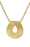 Oval-shaped, embossed pendant in 18kt yellow gold-plated sterling silver, J05212-02
