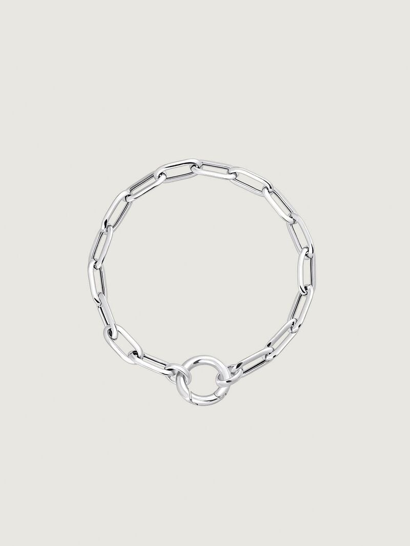 925 Silver Rectangular Forza Link Bracelet image number 2