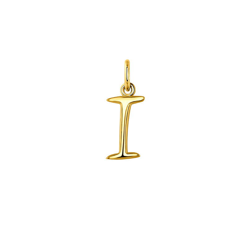 Gold-plated silver I initial charm  , J03932-02-I, hi-res