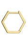 Pendiente individual de aro hexagonal de oro amarillo de 9kt, J05129-02-H