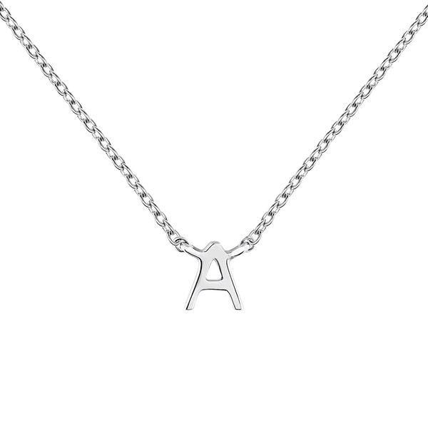 Collier iniciale A or blanc , J04382-01-A,mainproduct