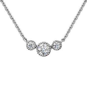 Collar tres diamantes oro blanco 9kt , J04503-01, mainproduct