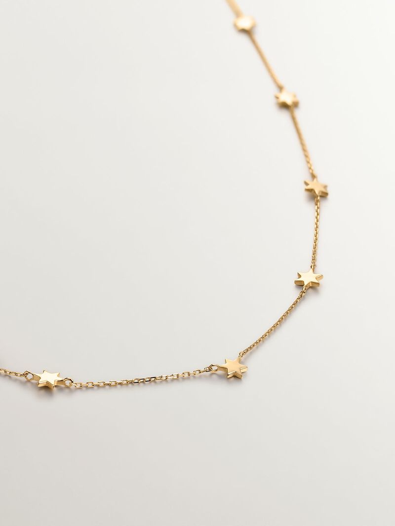 9K Yellow Gold Necklace with Stars image number 2