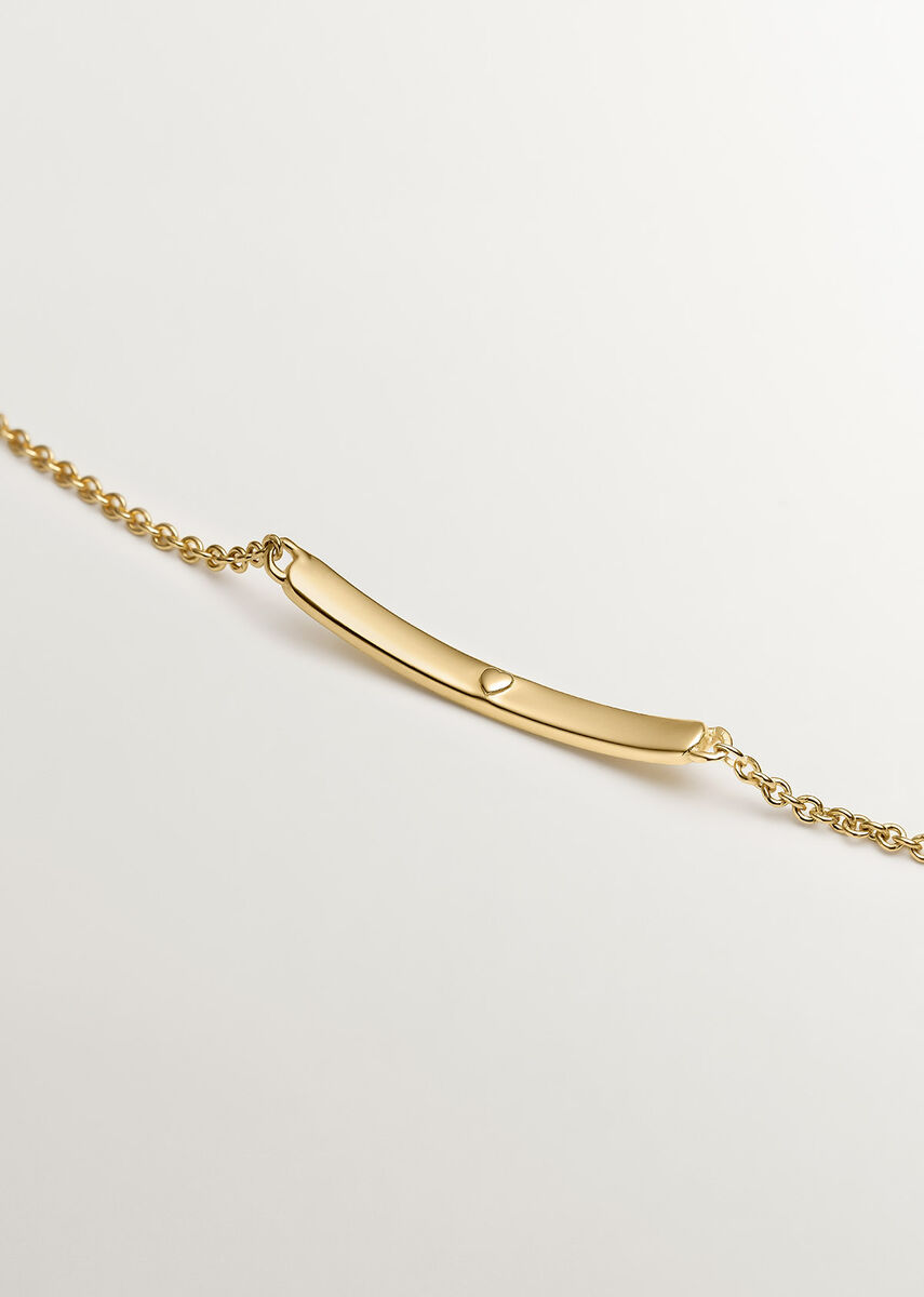 Bracelet in 18k yellow gold-plated silver with heart on the inside , J05164-02, hi-res